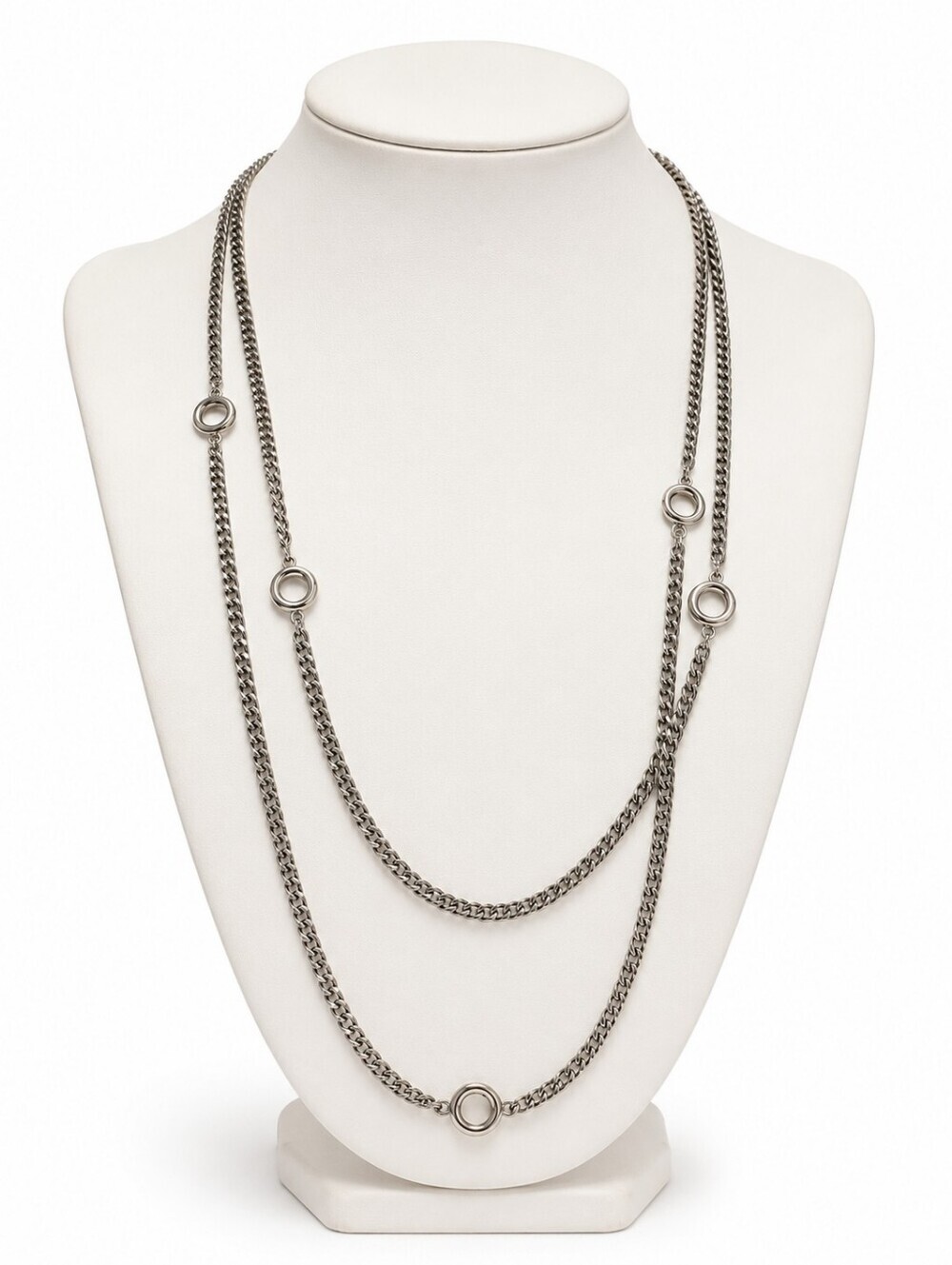 Monet Silver-Tone 55 Inch Chain Necklace with Circular Links